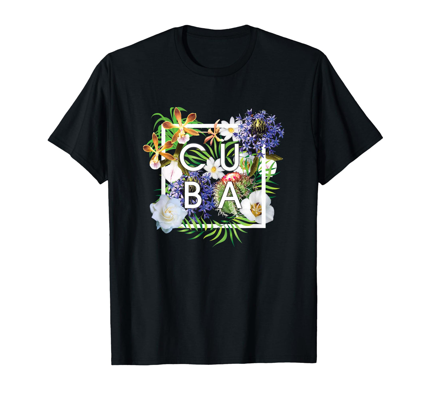 Flowers of Cuba Word Art - Cuban Pride T-Shirt