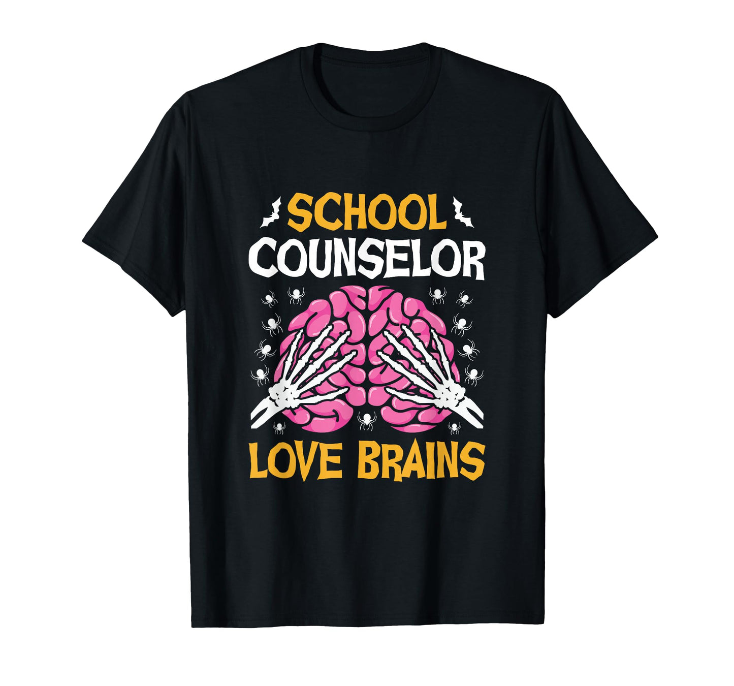 School Counselor Love Brains Funny Halloween School T-Shirt
