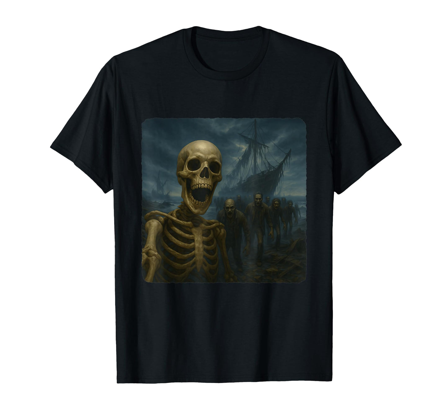 Skeleton Selfie Zombies Apocalypse Humor Funny Halloween T-Shirt