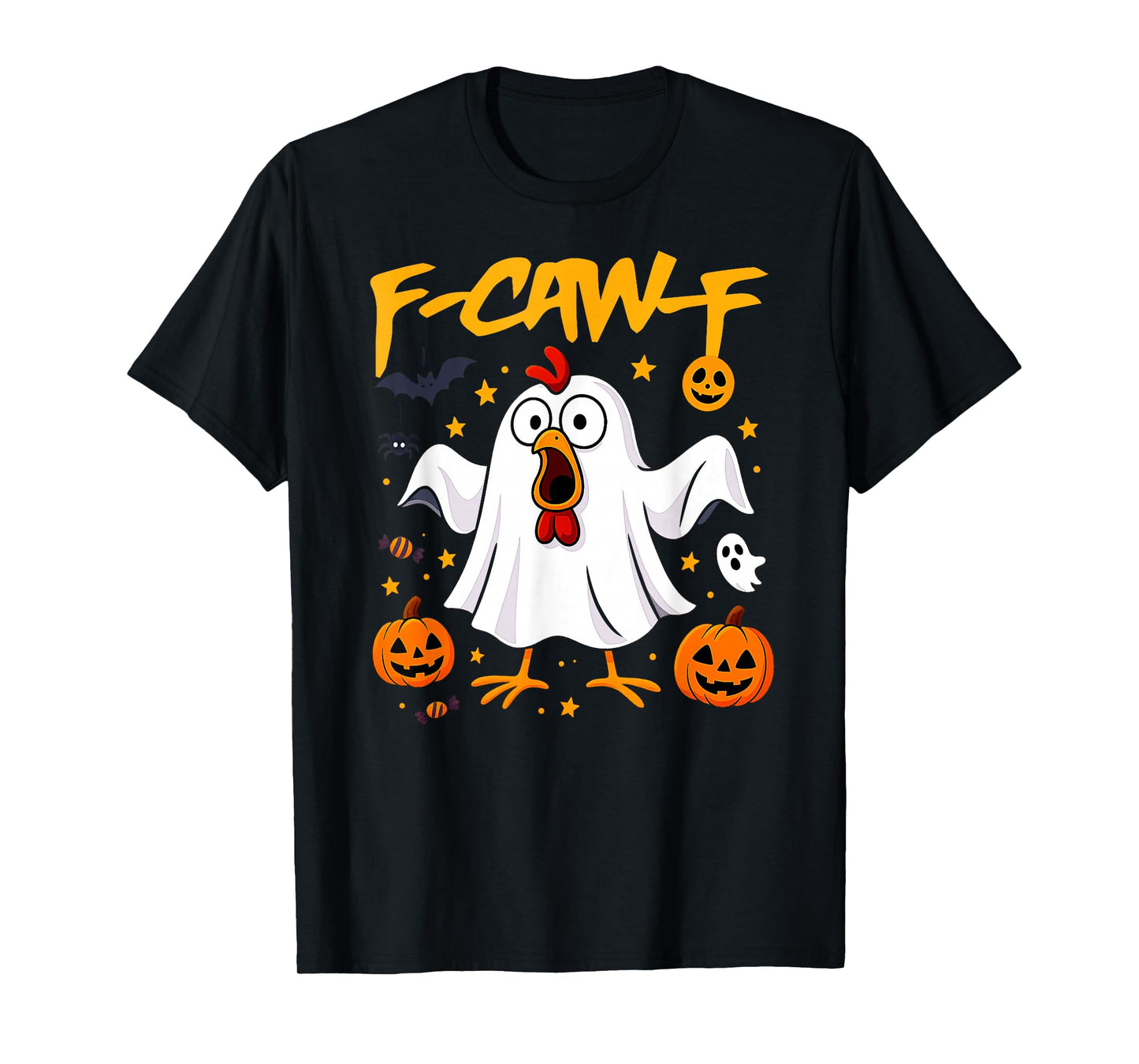 F-CAW-F Halloween Chicken Ghost T-Shirt