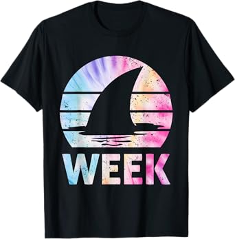 2025 Week Retro Shark Fin Lover Sea Ocean Animal Summer Trip Men Women Girls Kids T-Shirt
