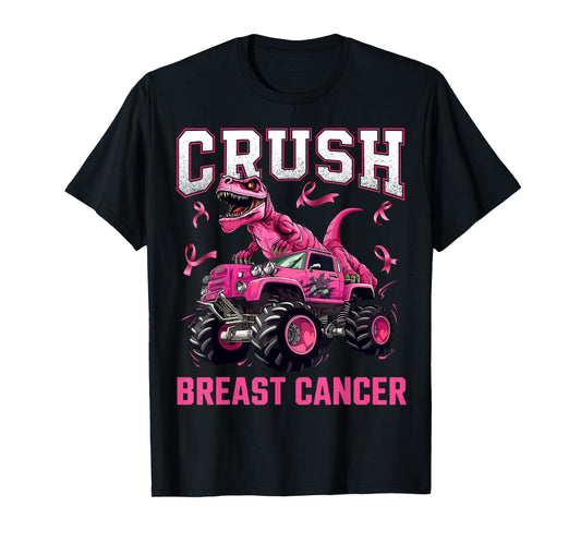 Crush Breast Cancer Awareness Monster Truck Toddler Boy Kid T-Shirt