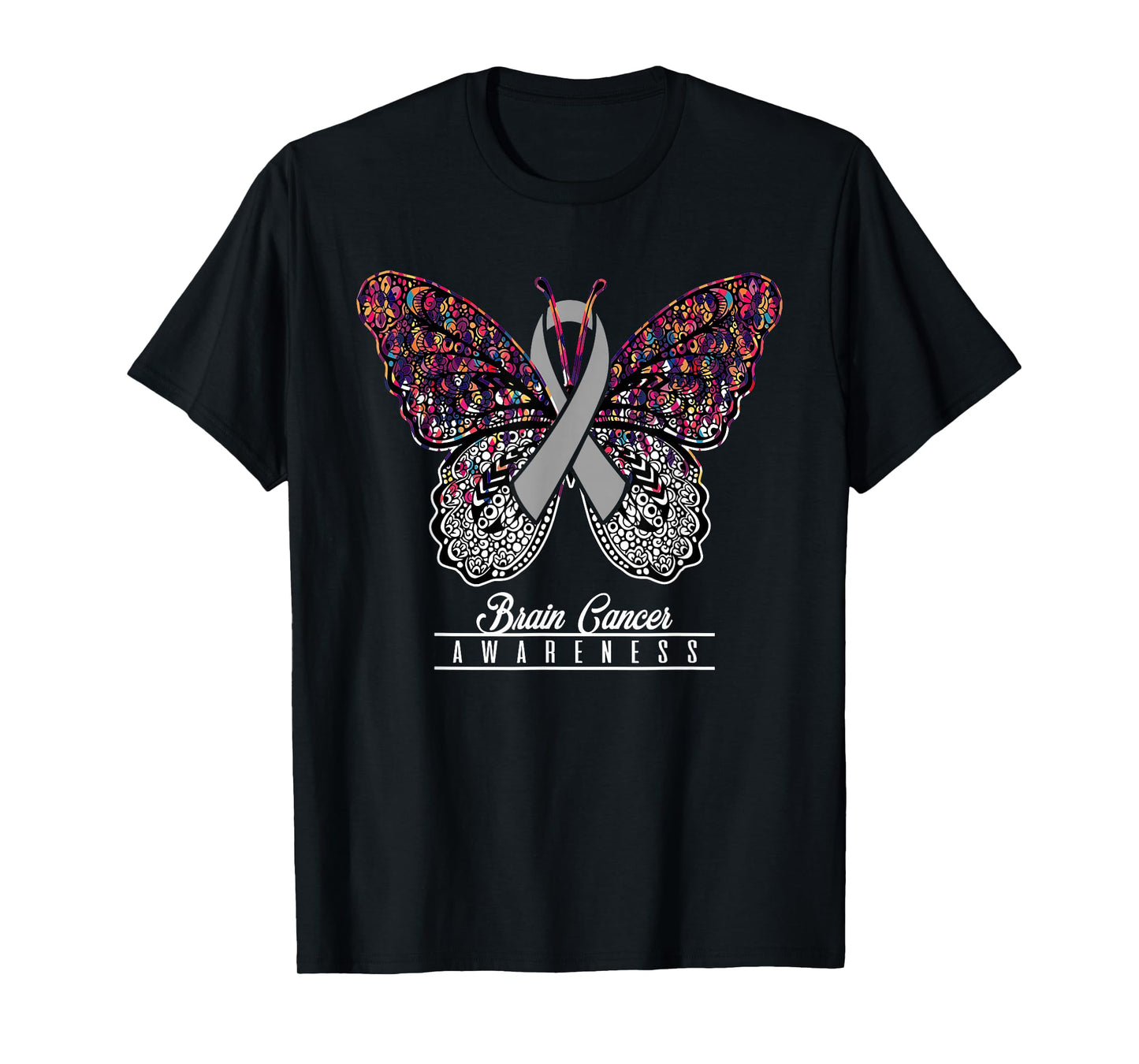 Brain Cancer Awareness Shirt Butterfly Lovers Gifts T-Shirt
