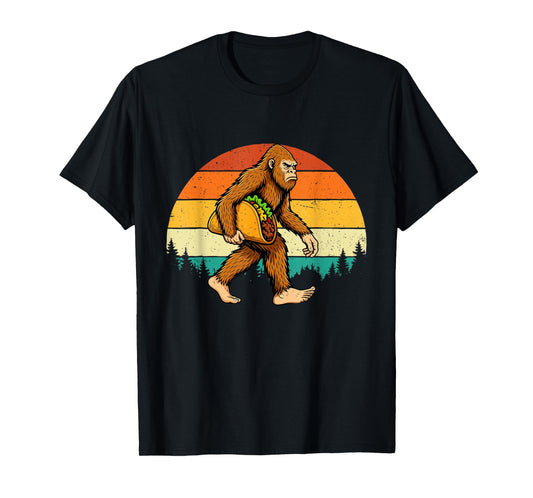 Bigfoot Carrying Taco - Taco Lover Mexican Cinco de Mayo T-Shirt