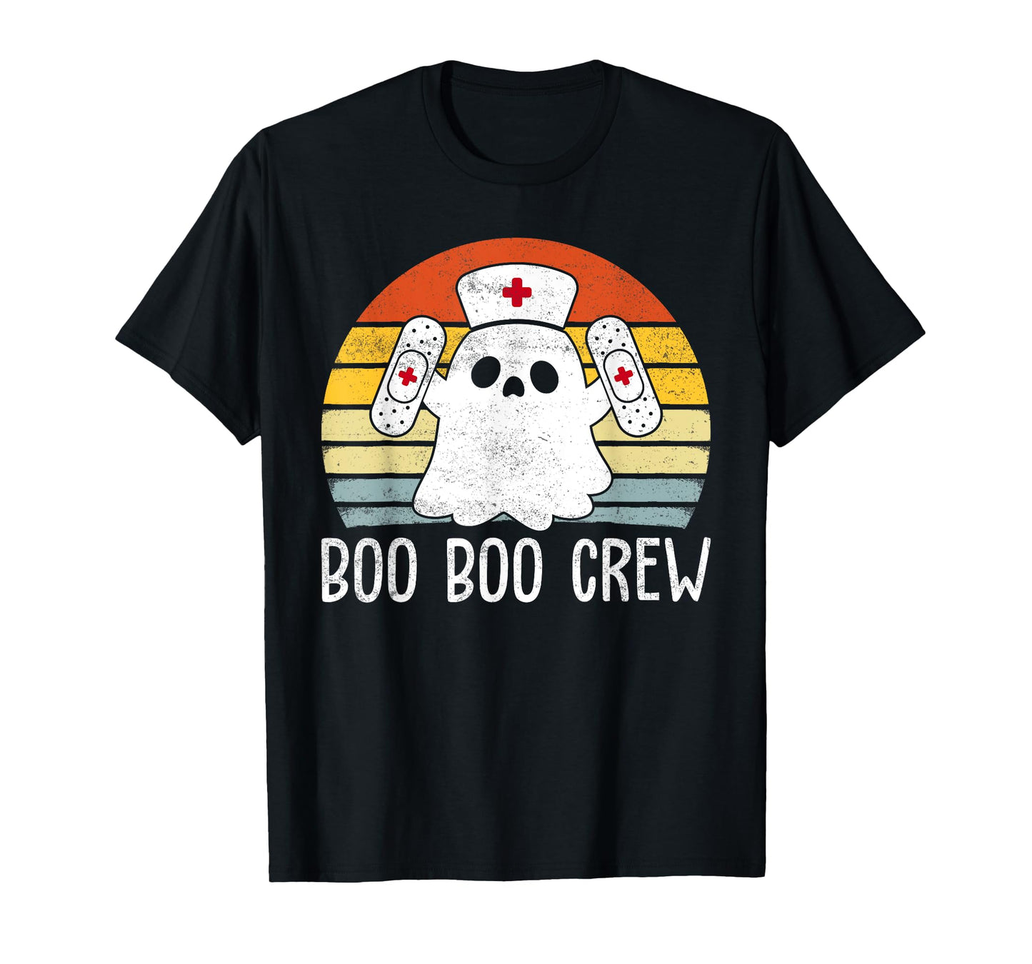 Boo Crew Nurse Vintage Halloween Costume Nurse Ghost Women T-Shirt