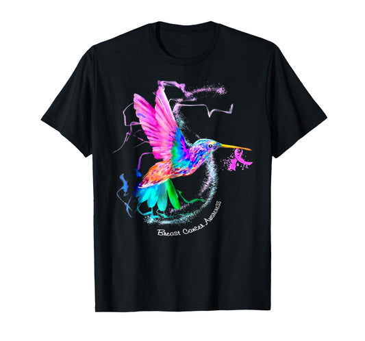 Hummingbird ribbon breast cancer awareness Tshirt T-Shirt