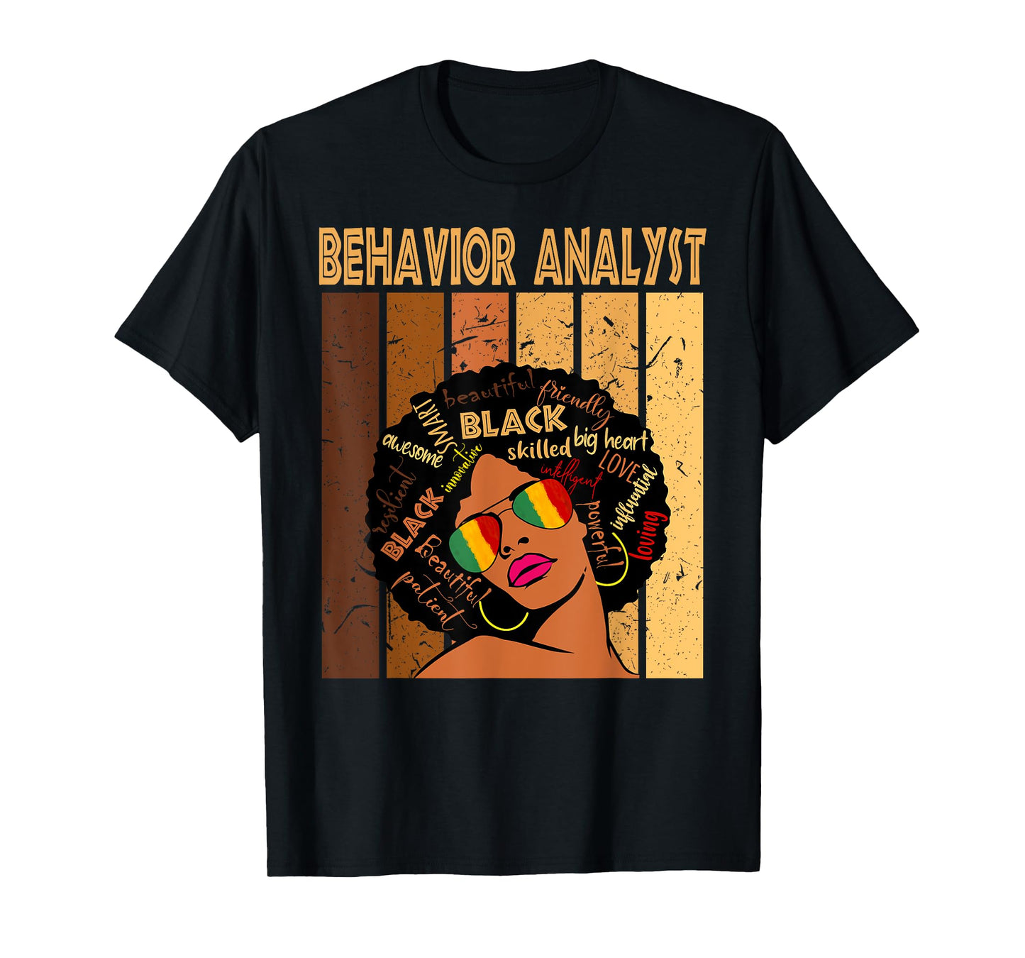 Behavior Analyst Afro African American Black History Month T-Shirt