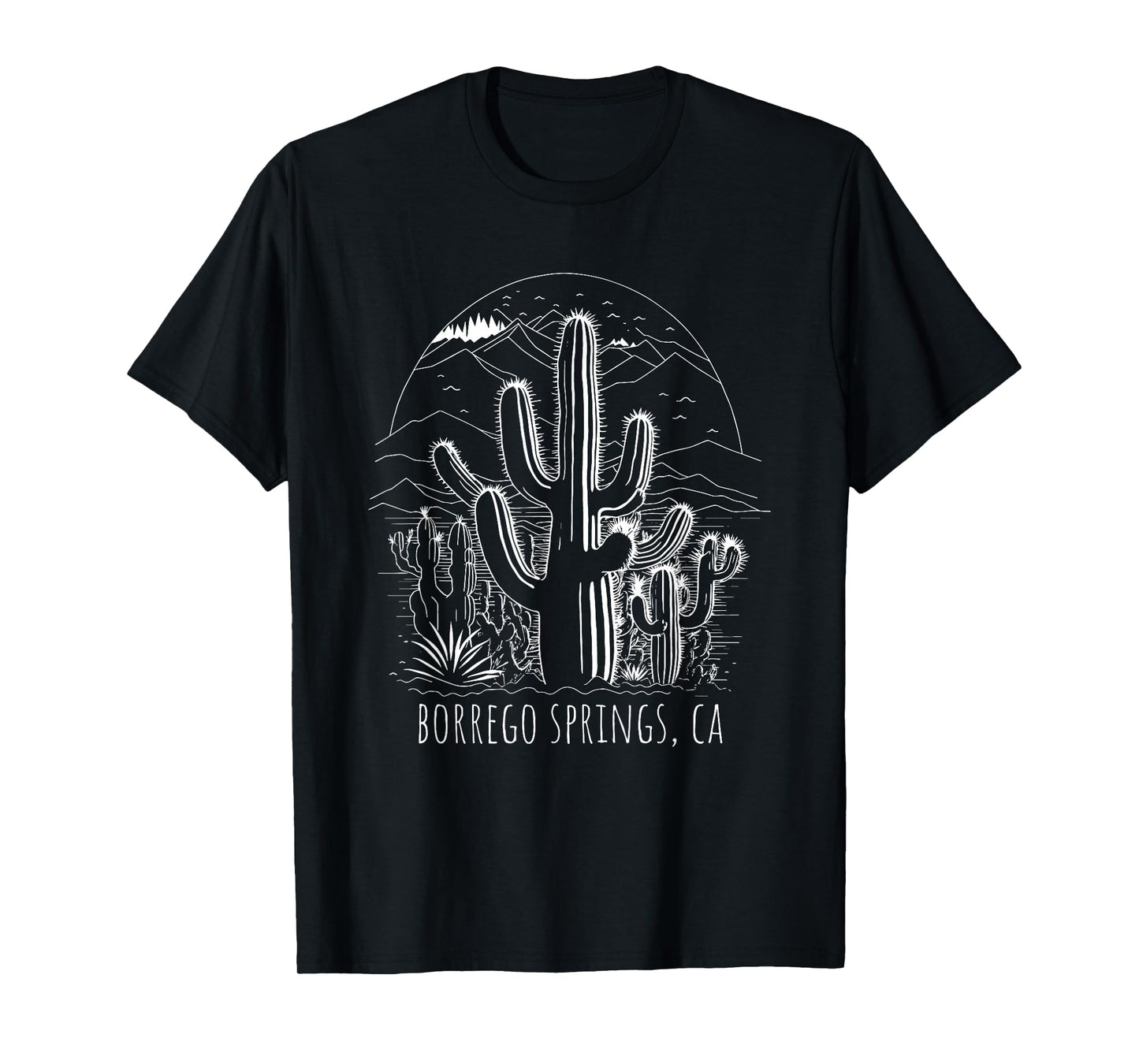 Borrego Springs California Cactus Desert Scene Design T-Shirt