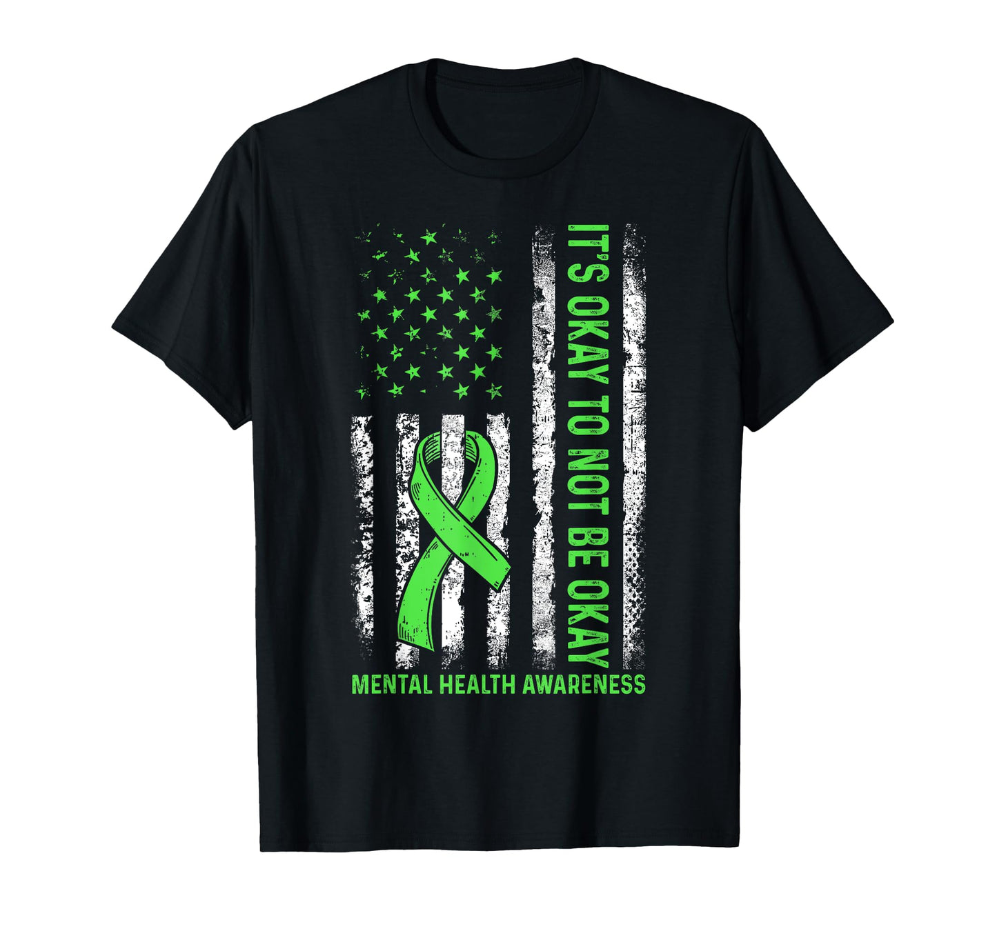 Its Okay To Not Be Okay US Flag Mental Health Awareness T-Shirt