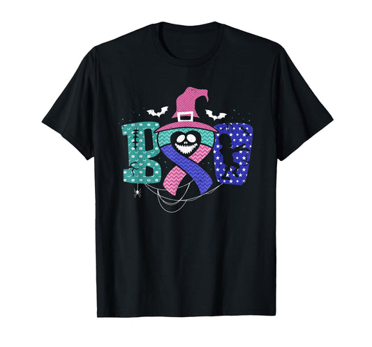 Thyroid Cancer Halloween Thyroid Ribbon Fighter Survivor T-Shirt