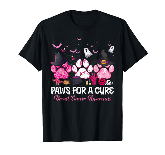 Paws for a Cure Dog Lovers Breast Cancer Halloween Costume Men Women T-Shirt