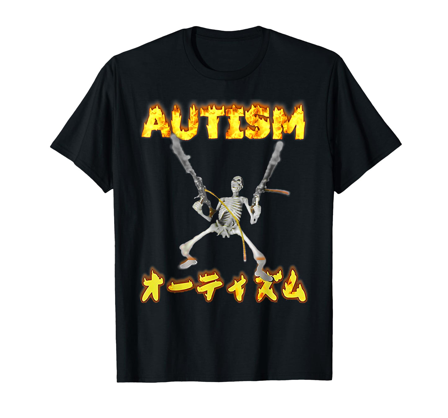 Autism Skeleton Japanese Funny Oddly Specific Dank Meme T-Shirt