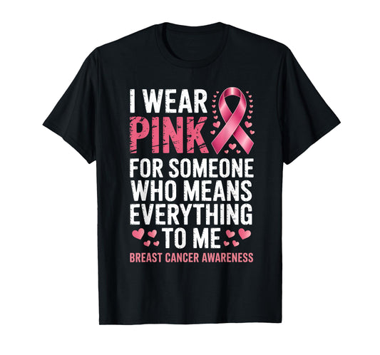 in October We Wear Pink Breast Cancer Awareness T-Shirt