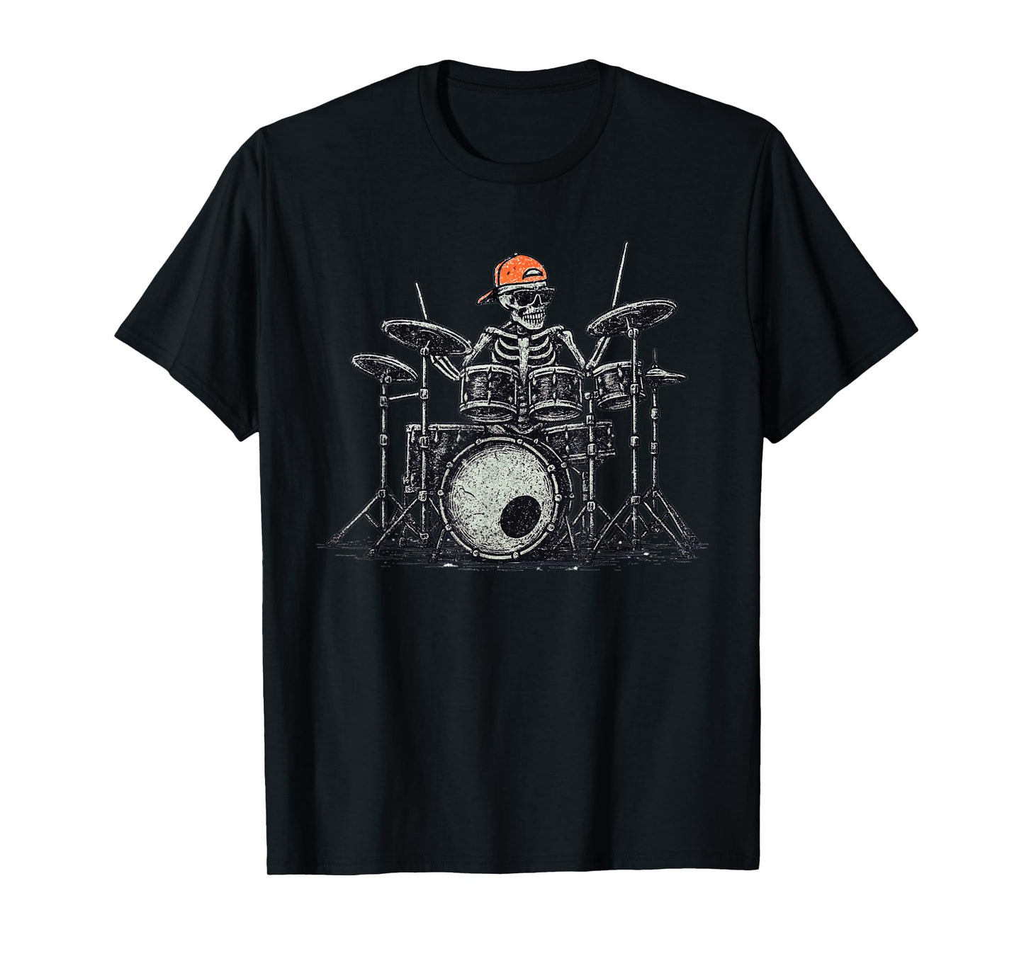 Vintage Halloween Skeleton Drummer Funny Spooky Costume T-Shirt