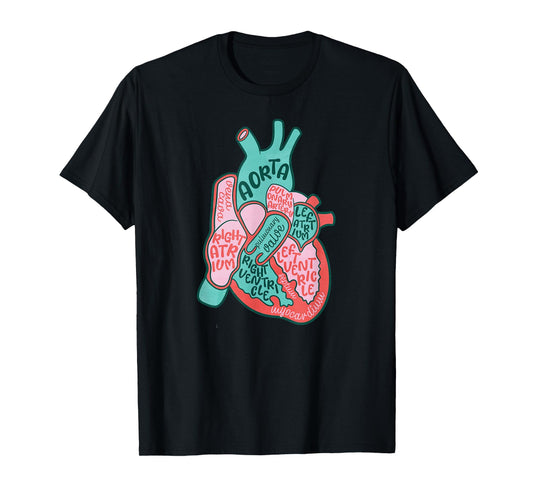 CVICU Cardiac Nurse Human Heart Anatomy Cardiology Biology T-Shirt