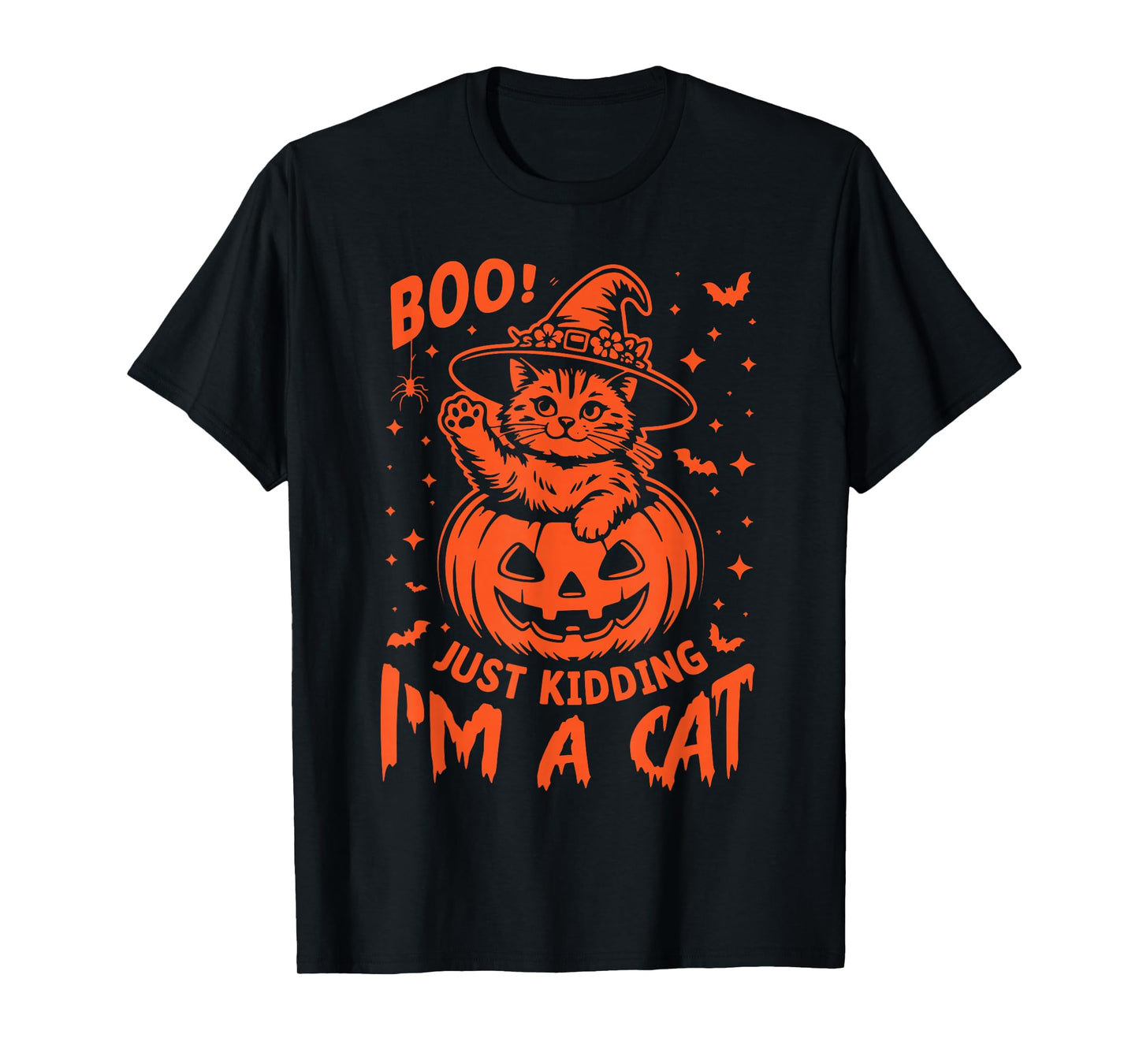 Ghost Boo! Just Kidding, I’m a Black Cat Halloween Pumpkin T-Shirt