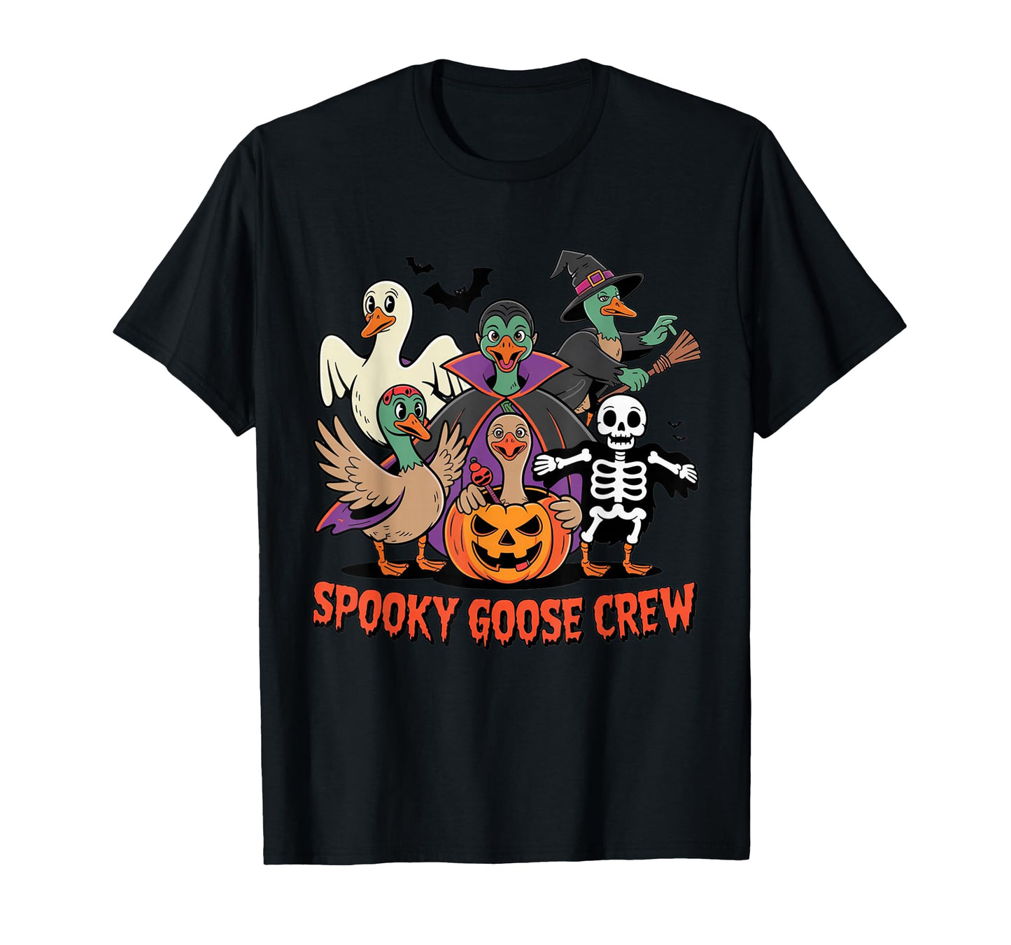Spooky Goose Crew Funny Halloween Costume Party T-Shirt