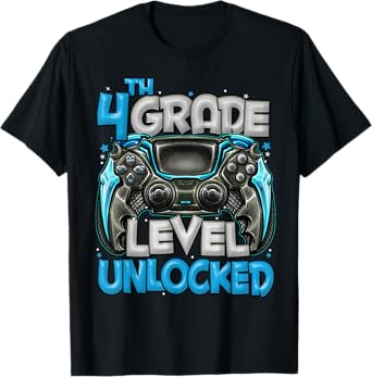 4th Grade Level Unlocked Game On 4th Grade Back To School T-Shirt