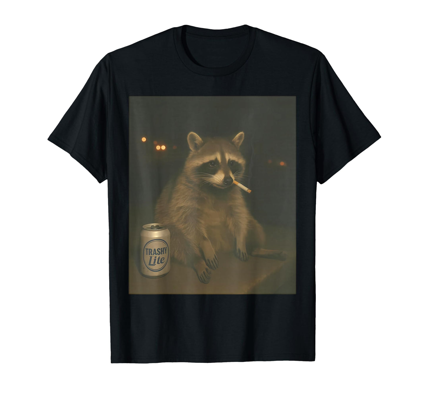 Cigarette Raccoon Funny Smoking Racoon Meme Stupid Brainrot T-Shirt