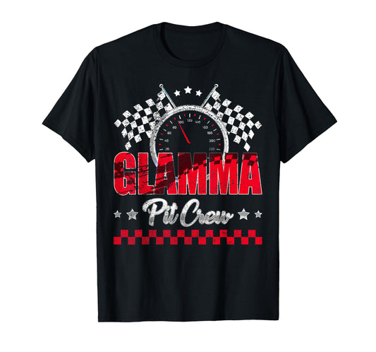 Race Car Birthday Party Racing Family Glamma Pit Crew T-Shirt