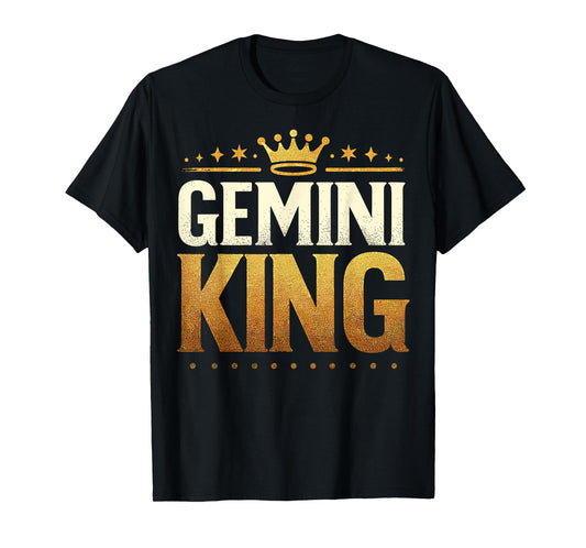 Gemini Birthday King Graphic Novelty May, June Born Men's T-Shirt