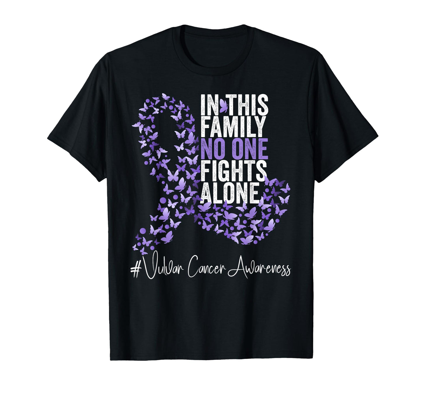 Vulvar Cancer Awareness Month Lavender Ribbon Butterflies T-Shirt