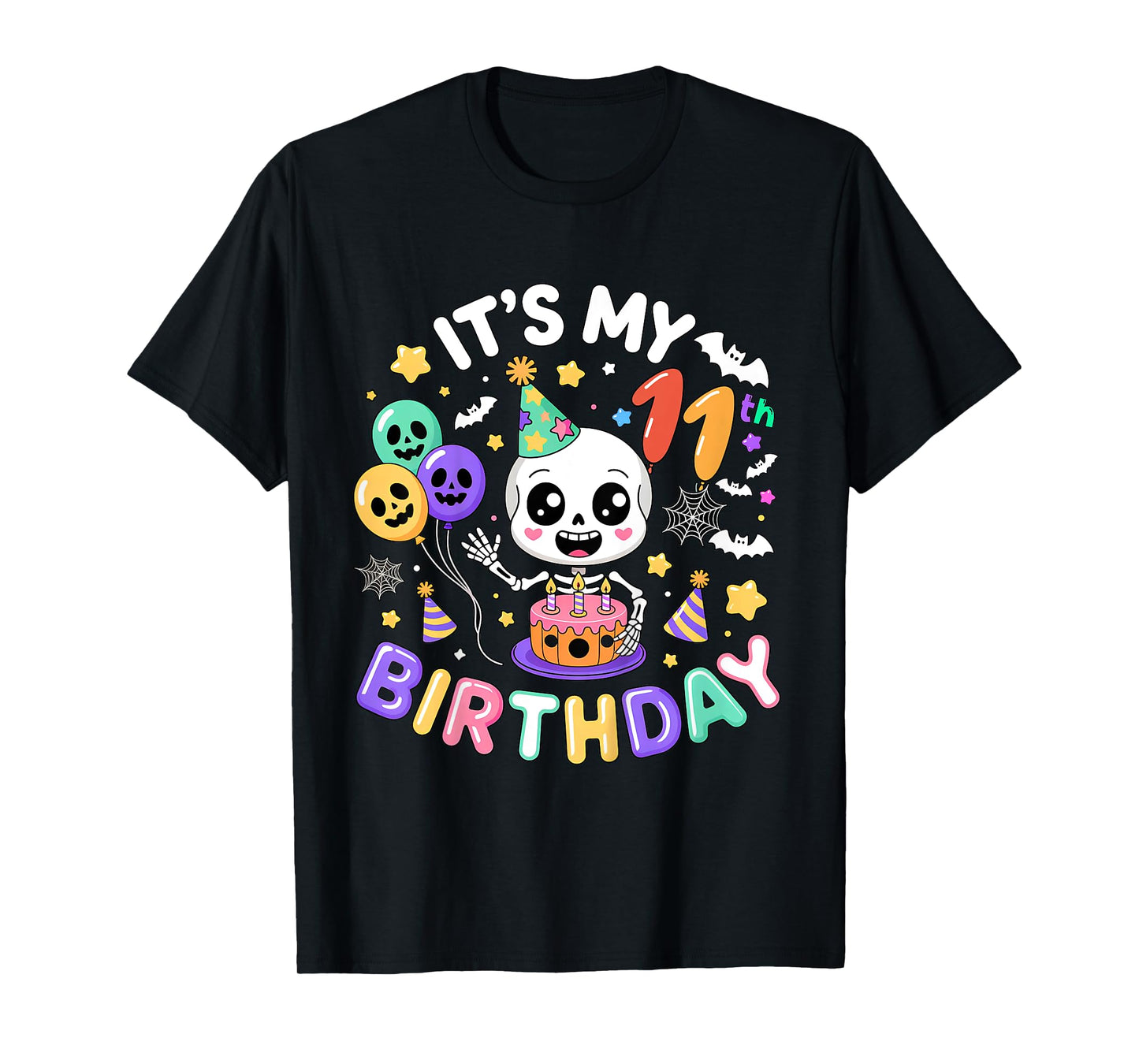 Bruh Its My 11th Birthday Skeleton Halloween Boy Girl T-Shirt