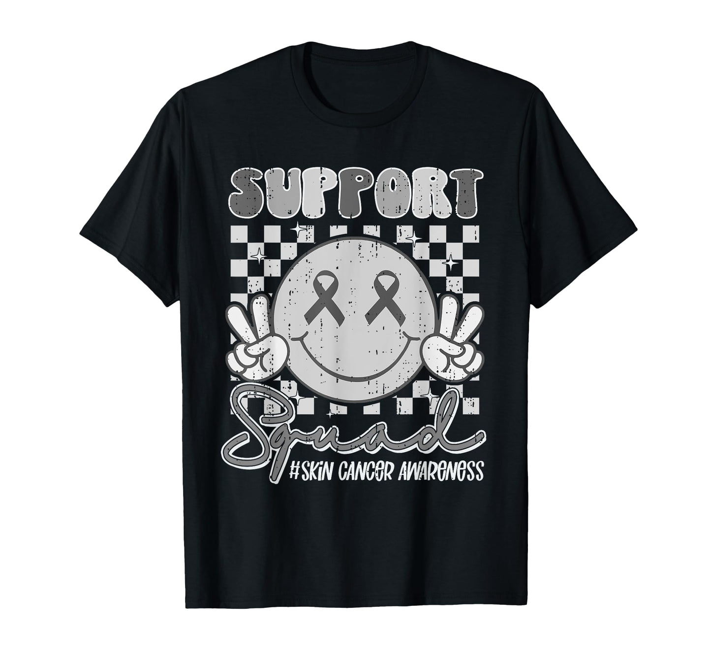 Support Squad Skin Cancer Awareness Smile Melanoma Awareness T-Shirt