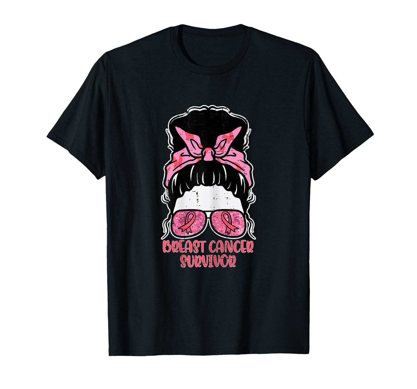 Breast Cancer Survivor Hairbun Breast Cancer Awareness Women T-Shirt