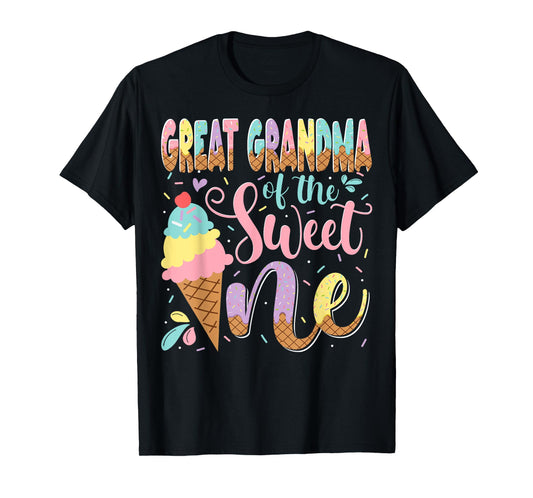 Great Grandma Of The Sweet One Ice Cream 1St Birthday Party T-Shirt