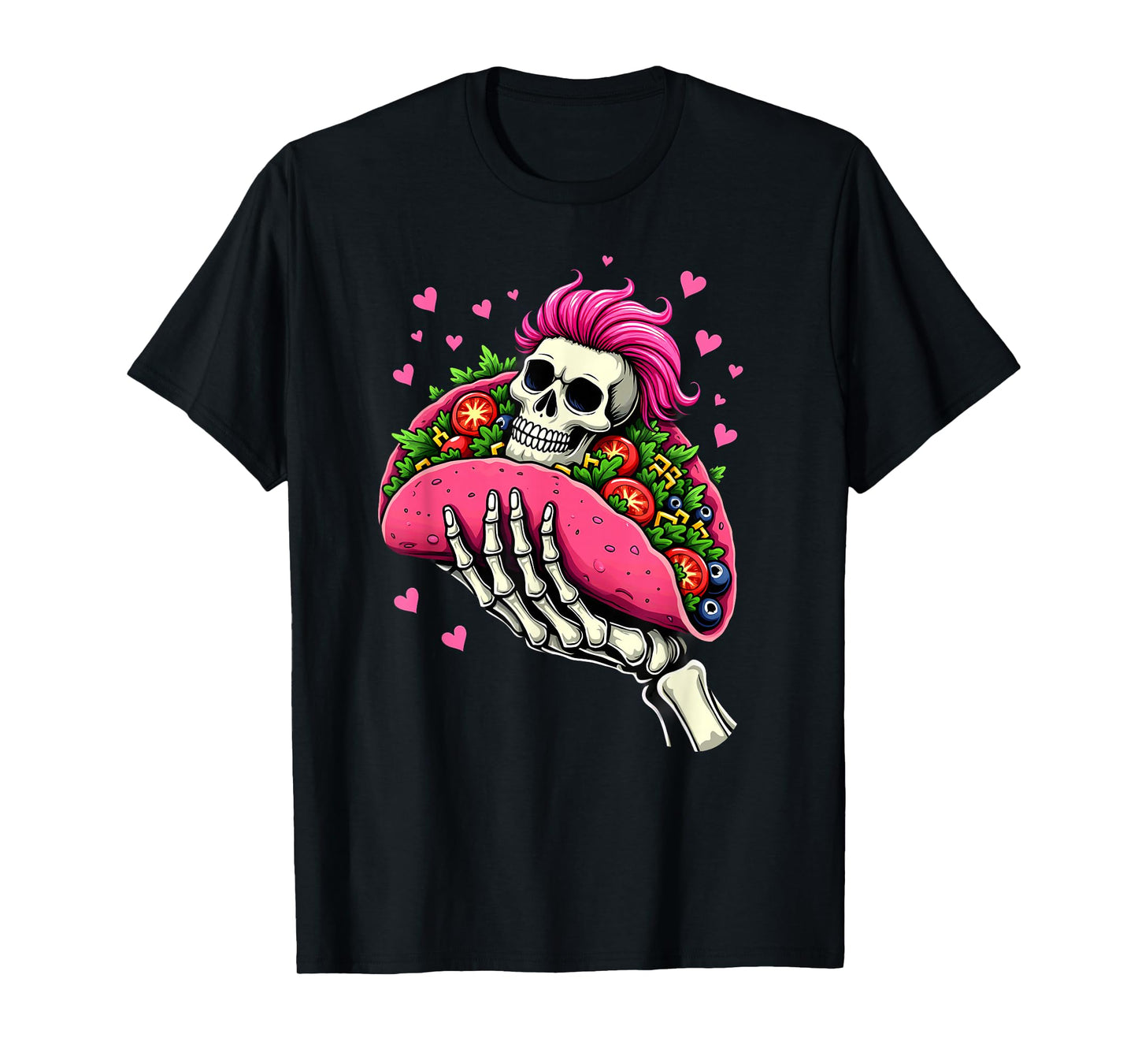 Creepy Skeleton Hand Holding A Taco Halloween T-Shirt