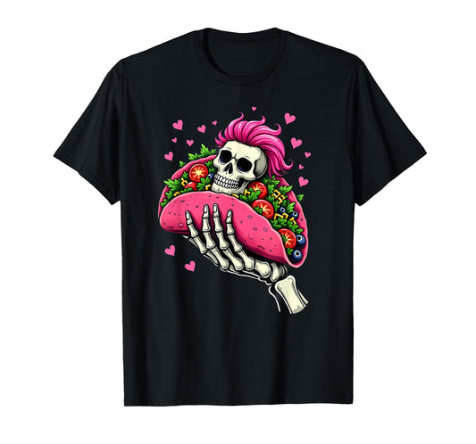 Creepy Skeleton Hand Holding A Taco Halloween T-Shirt