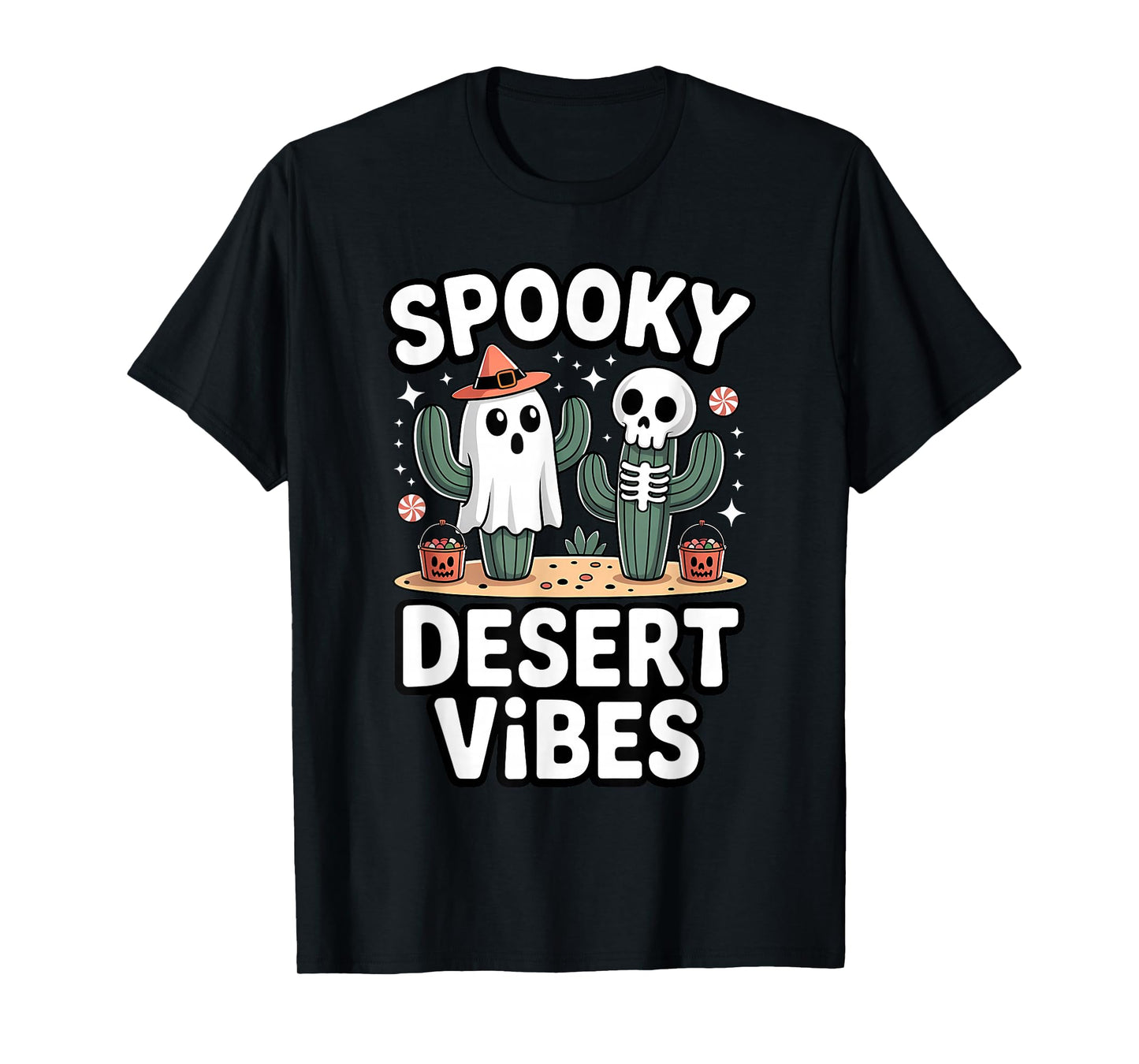 Cactus Skeleton Desert Spooky Halloween Desert Vibes T-Shirt