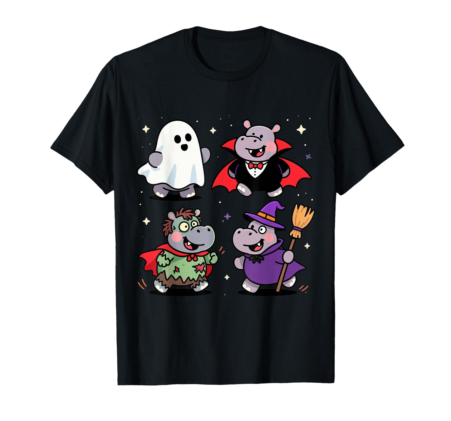Hippo Ghost Witch Zombie Halloween Costume Trick or Treat T-Shirt