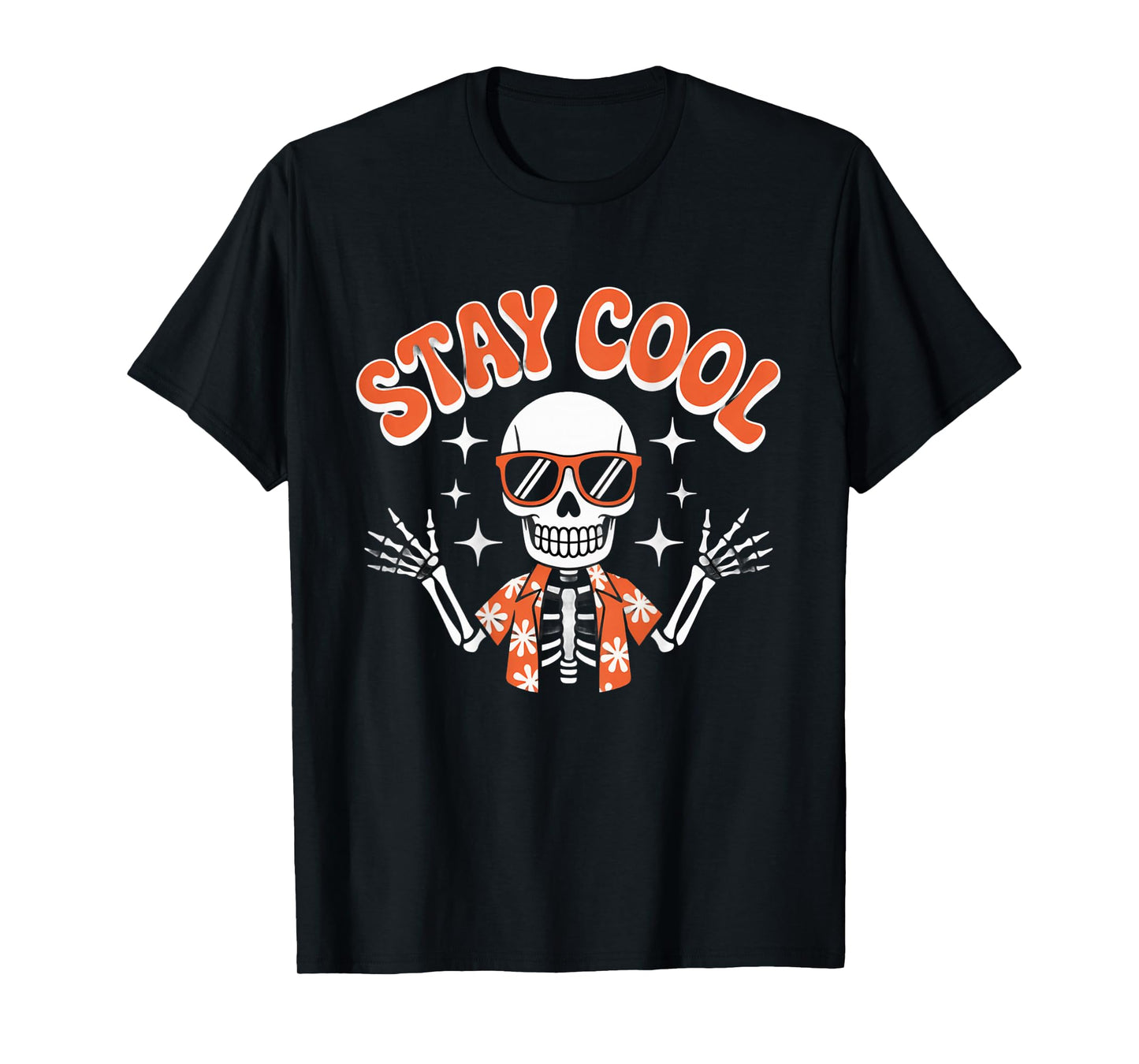 Backprint Stay Cool Man Cool Skeleton – Stay Chill and Ride T-Shirt