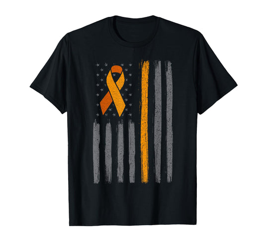 Orange ribbon flag leukemia blood cancer awareness T-Shirt