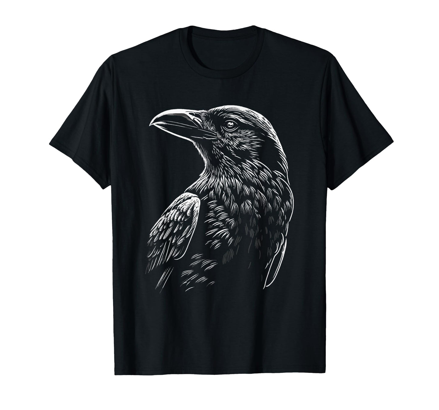 Mystical Raven Bird Occult Symbolism Nature Witch Motif T-Shirt