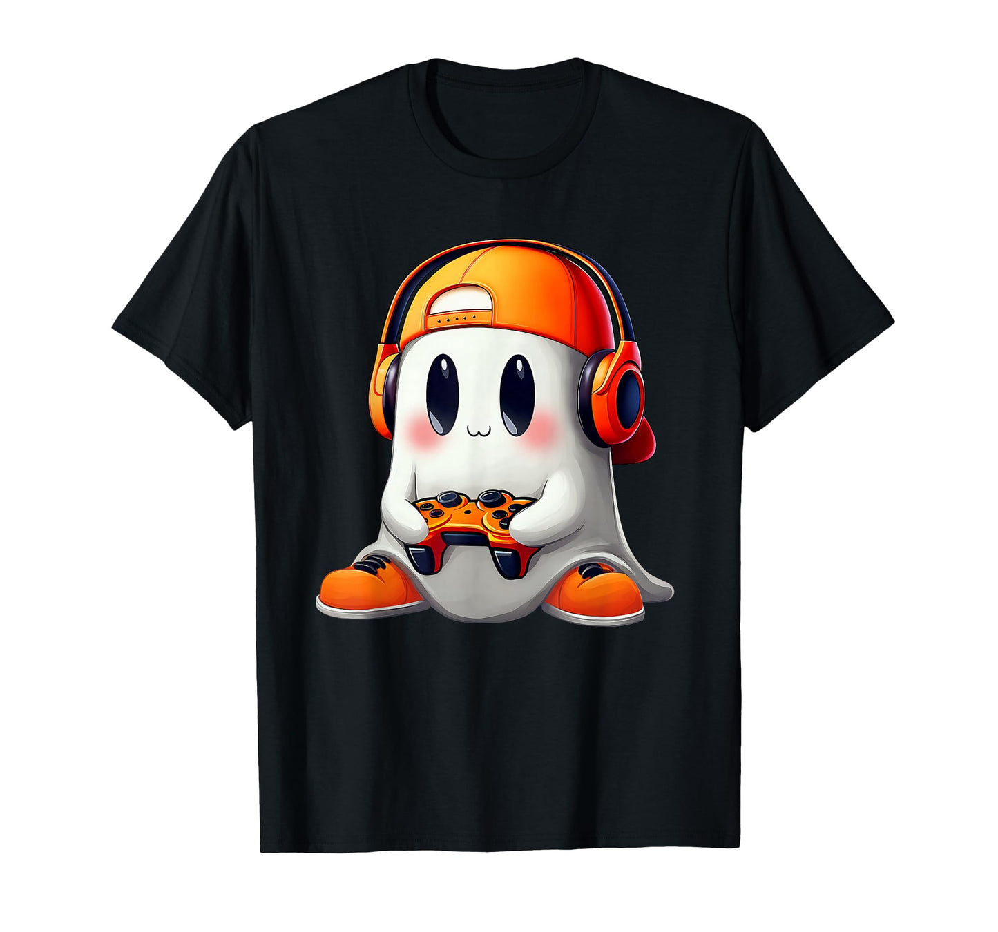Gaming Cute Kawaii Ghost Video Gamer Halloween Men Kids Boys T-Shirt