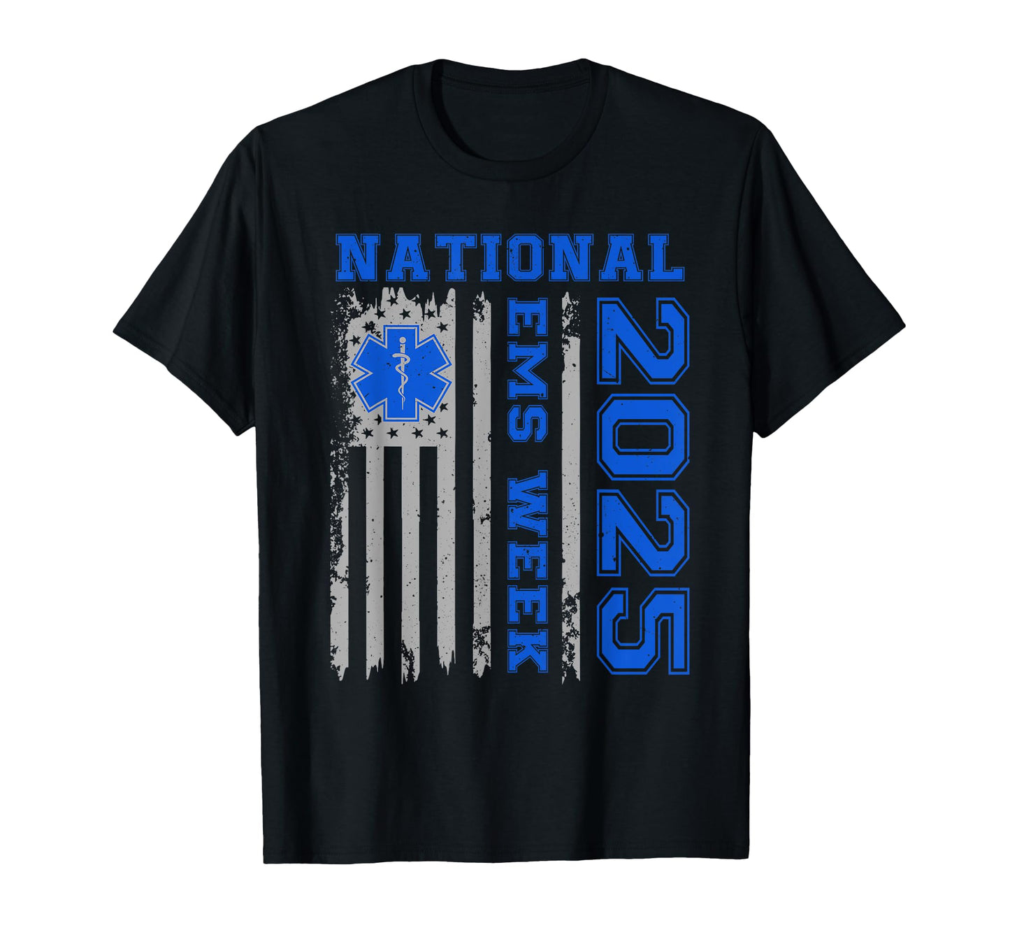 National EMS Week 2025 USA Flag Emergency Medical Services T-Shirt