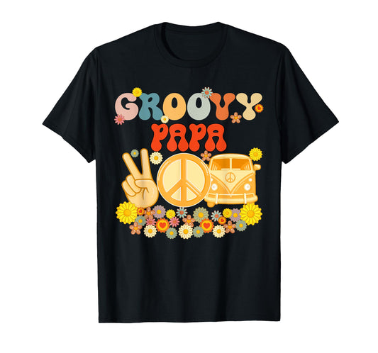 Groovy Papa Retro Matching Family Baby Shower Father's Day T-Shirt