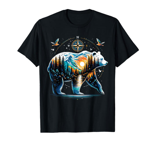 Bear Hiking Grizzly Bear Camping Camper T-Shirt