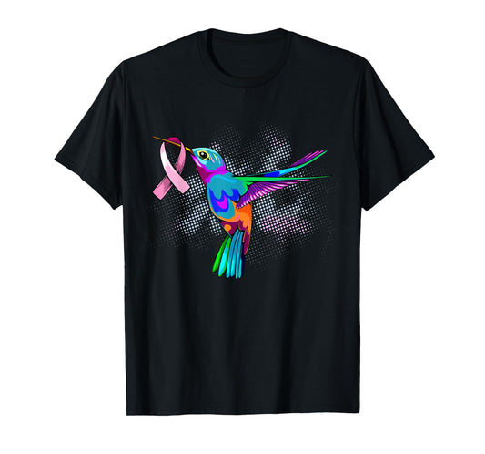 Hummingbird Breast Cancer Awareness Month Pink Ribbon T-Shirt