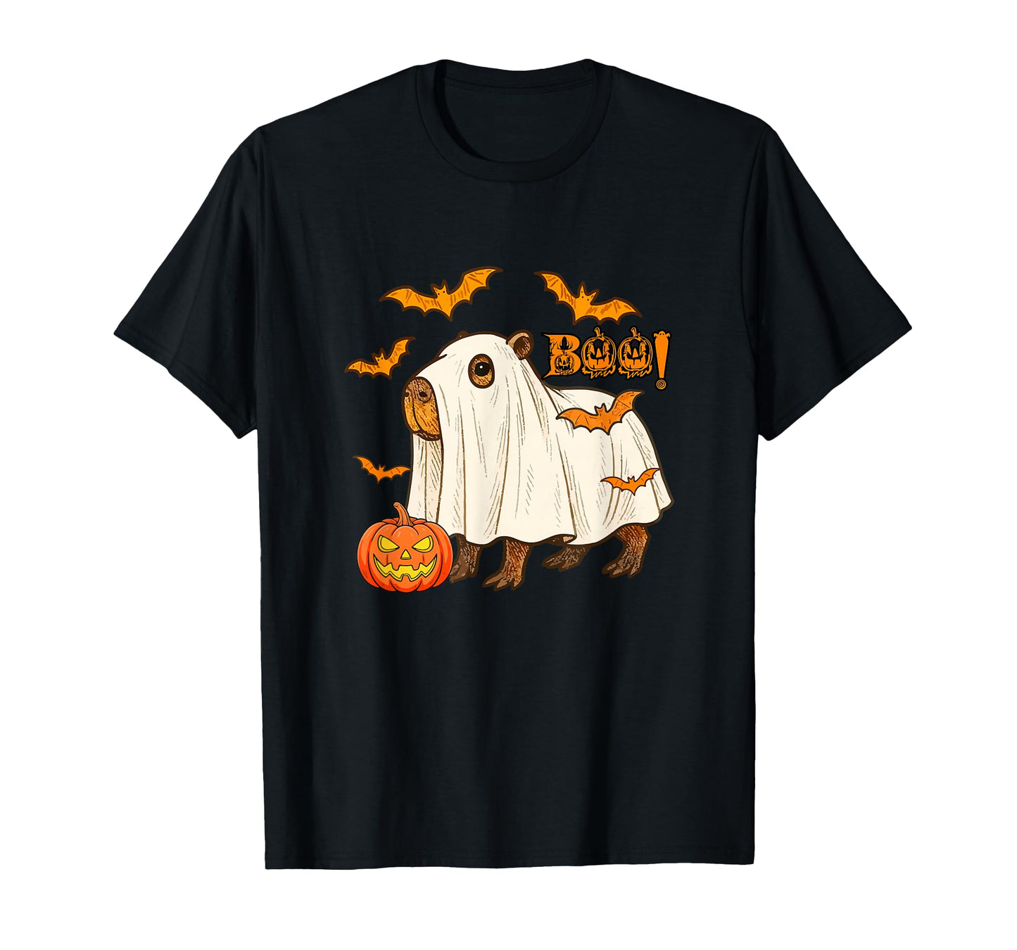 Boo Halloween Capybara Cosplay Ghost Costume Animal Lover T-Shirt
