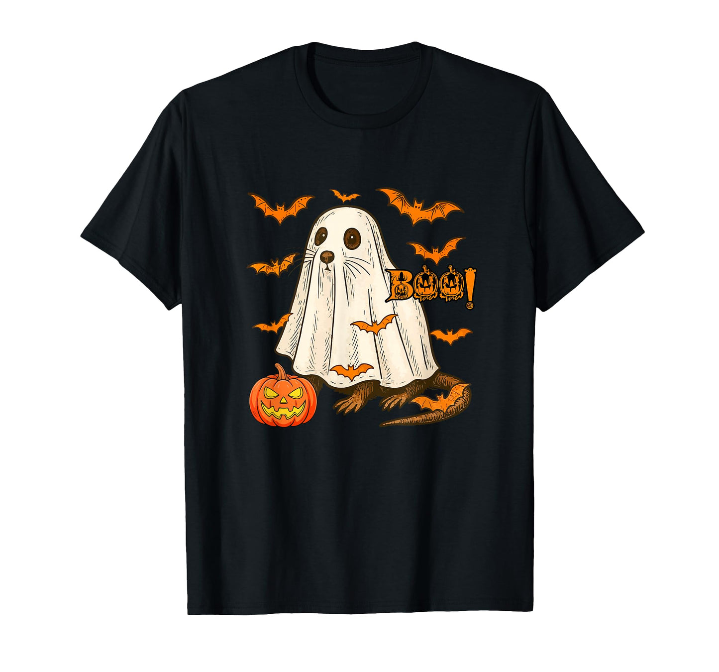 Boo Halloween Muskrat Cosplay Ghost Costume Animal Lover T-Shirt