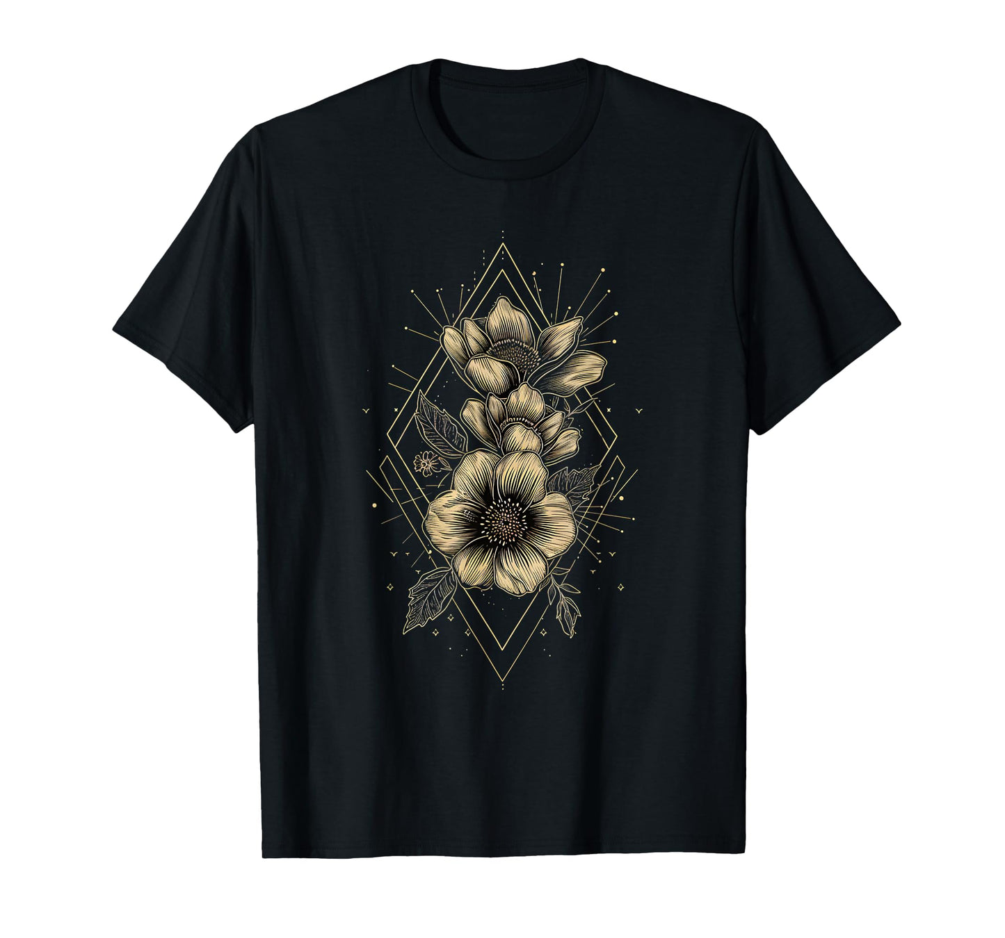 Botanical Harmony Minimalist Flower Graphic T-Shirt