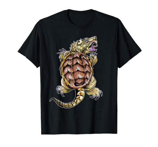 Alligator Snapping Turtle Neo-Traditional Tattoo Flash T-Shirt