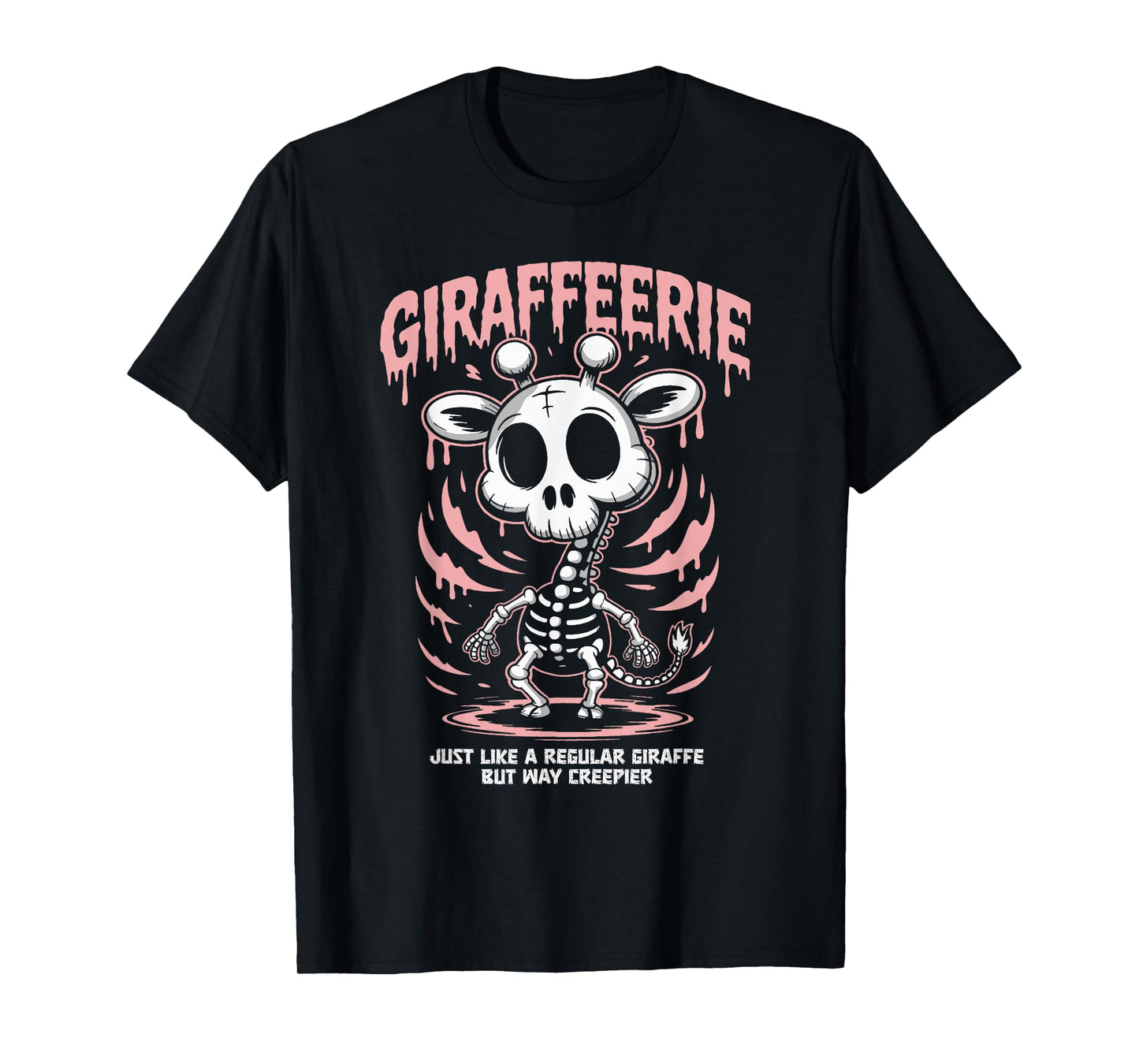 Spooky Giraffe Skeleton Giraffeerie Halloween T-Shirt