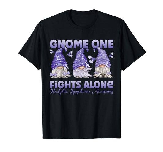 Gnome One Fights Alone Violet| Hodgkin Lymphoma Awareness T-Shirt