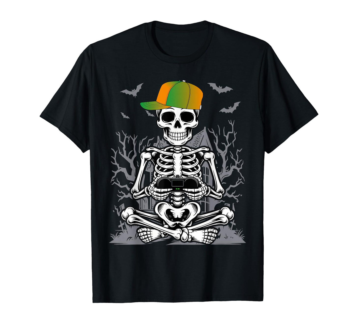 Halloween Gaming Skeleton Costume Gamer Boys Kids Men Youth T-Shirt