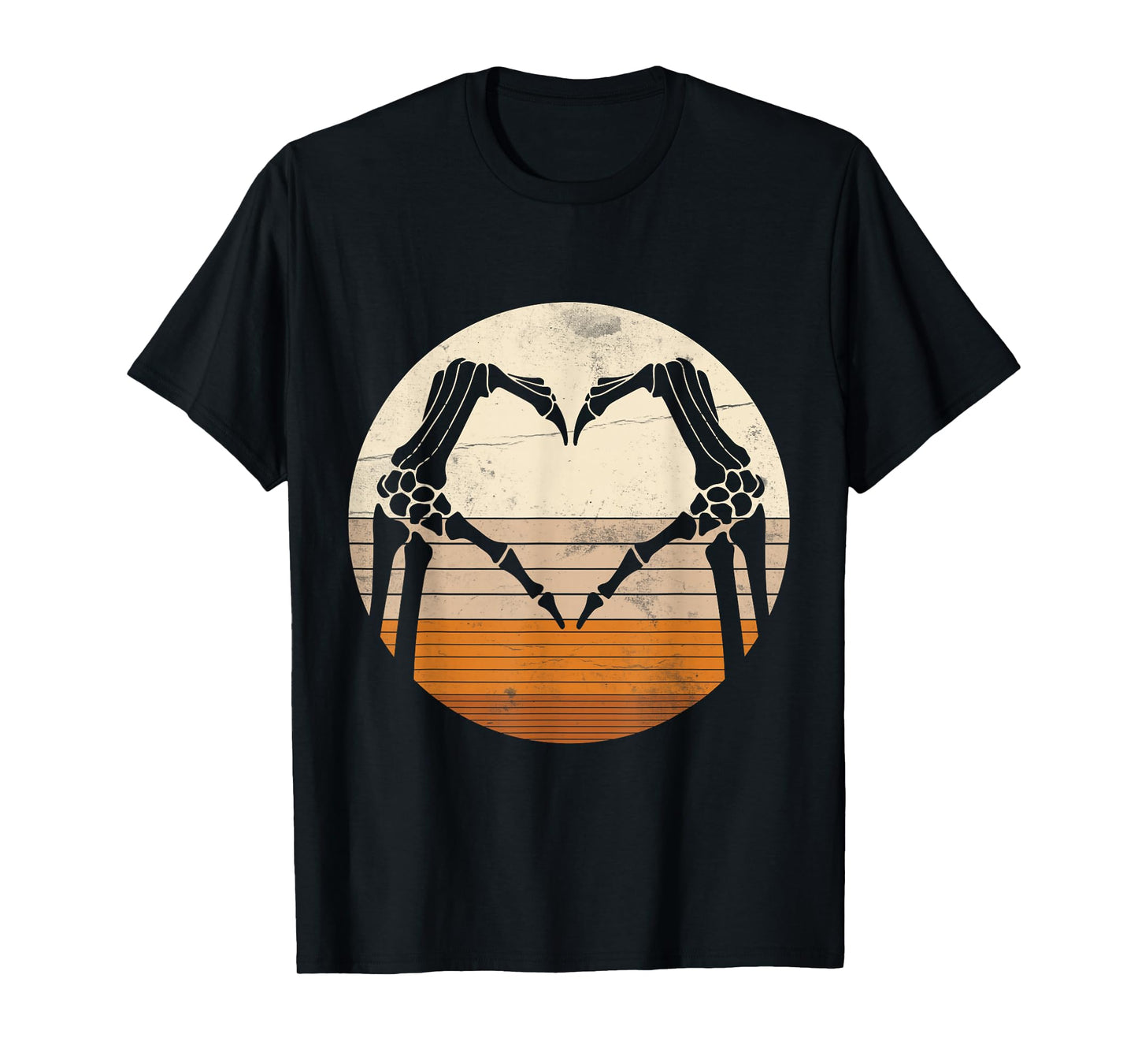 Skeleton Hands Heart Retro Halloween Cute Spooky Costume T-Shirt